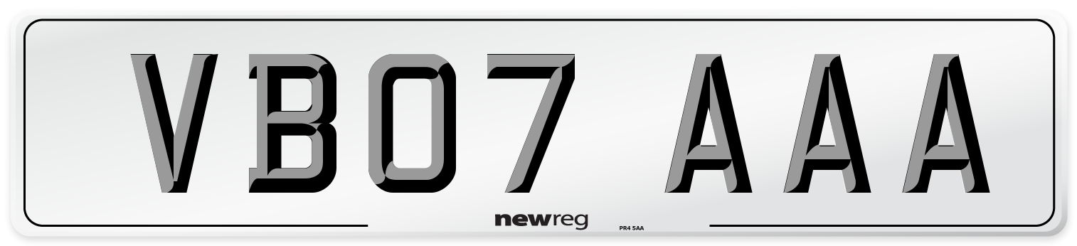 VB07 AAA Number Plate from New Reg